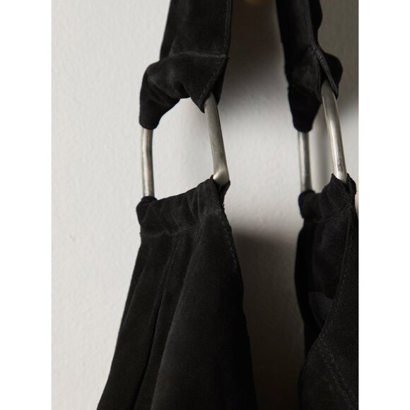 FREE PEOPLE Bobbi Slouch Suede Tote / Black - Picture 8 of 9